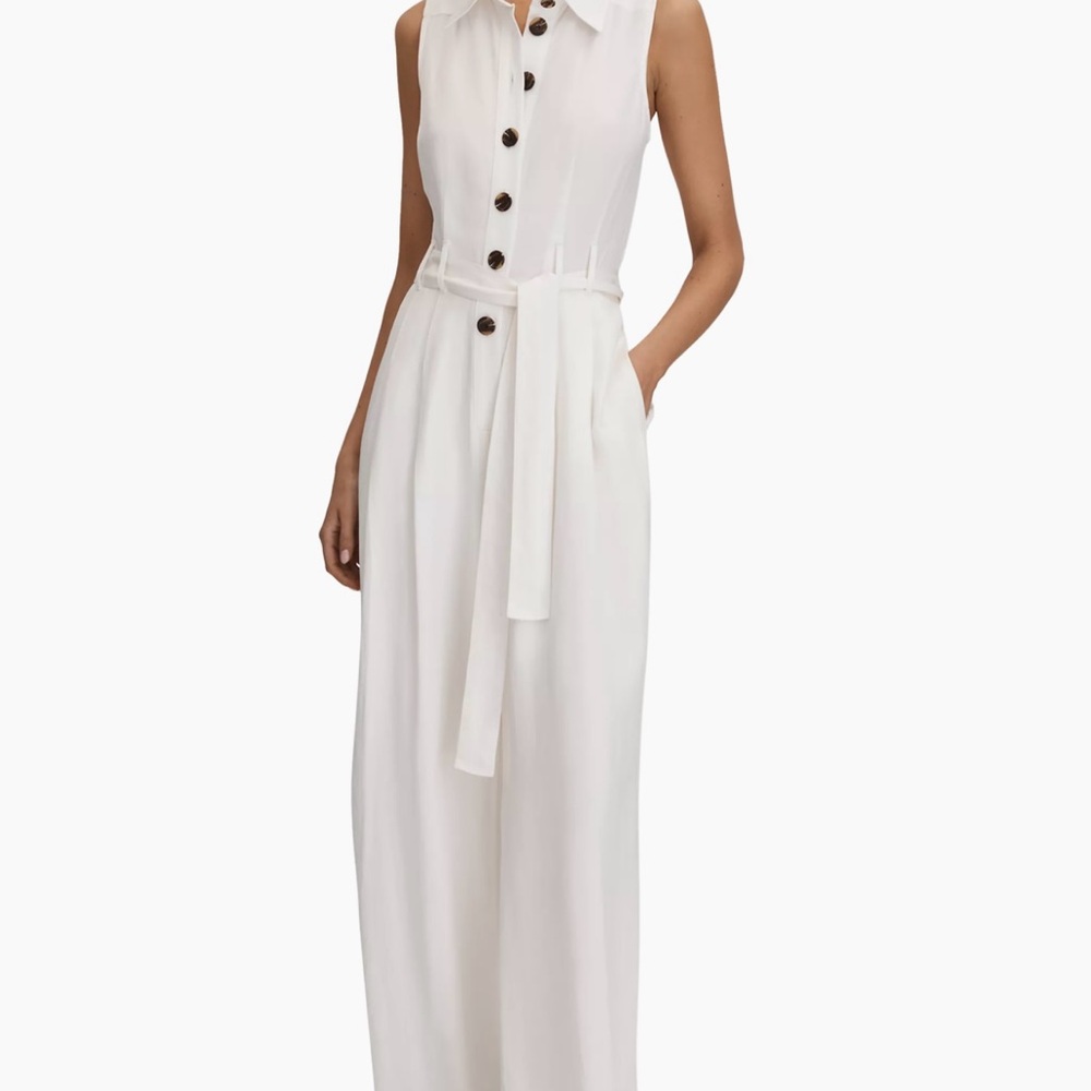 REISS PERLA Elegant White Sleeveless Jumpsuit SIZE 14 pre-loved - Picture 2 of 8